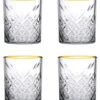 Pasabahce Tumbler met gouden rand Timeless 35.5 cl - Transparant Goud 4 stuk(s)