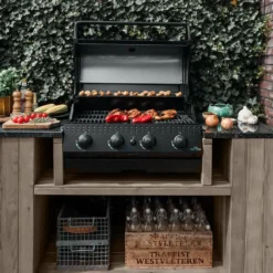 Patton Opus Inbouw Gasbarbecue 3 + 1 - zwart