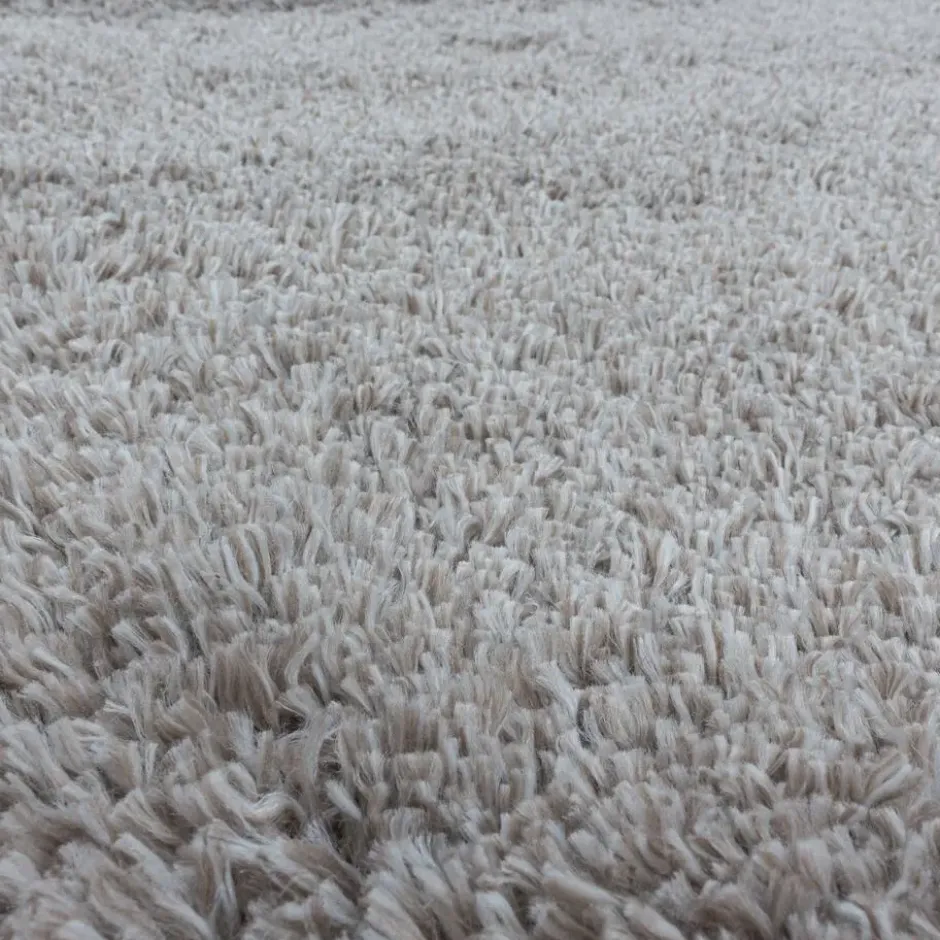 Pearl Soft Rond Hoogpolig Vloerkleed Beige - 200 CM Ø