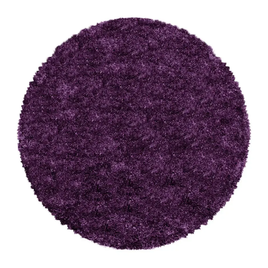 Pearl Soft Rond Hoogpolig Vloerkleed Paars / Lila - 200 CM Ø