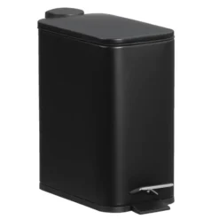 Pedaalemmer Slim - 5 liter - zwart - 28,9x14x28,3 cm