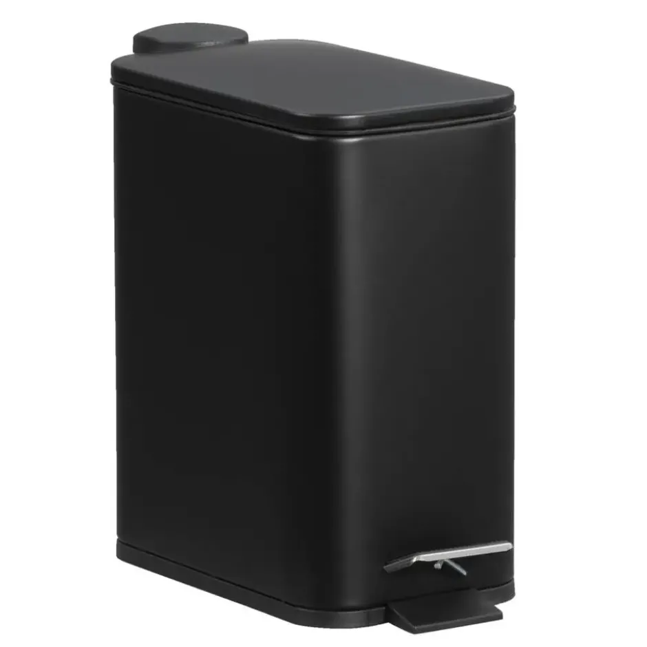 Pedaalemmer Slim - 5 liter - zwart - 28,9x14x28,3 cm