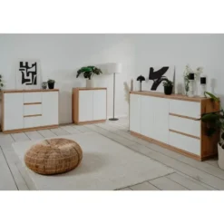 PHOENIX Kleine buffetkast 2 deuren - Ambachtelijk eiken - 40x79x88 cm