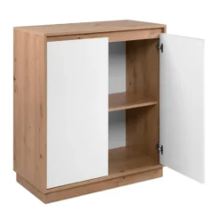 PHOENIX Kleine buffetkast 2 deuren - Ambachtelijk eiken - 40x79x88 cm