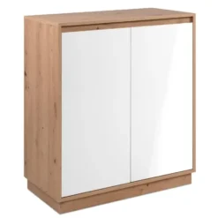 PHOENIX Kleine buffetkast 2 deuren - Ambachtelijk eiken - 40x79x88 cm