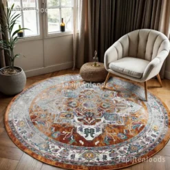 Picasso Castana Vintage Rond Vloerkleed Terra / Multi - 200 CM Ø