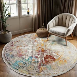 Picasso Feraghan Vintage Rond Vloerkleed Multi / Beige - 240 CM Ø