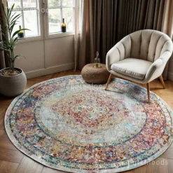Picasso Keshan Vintage Rond Vloerkleed Multi / Beige - 160 CM Ø