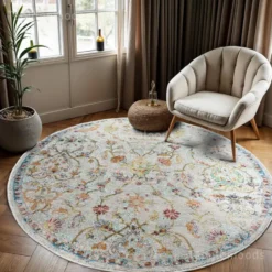 Picasso Sarough Vintage Rond Vloerkleed Creme / Beige - 300 CM Ø