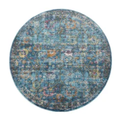 Picasso Sarough Vintage Rond Vloerkleed Blauw - 200 CM Ø