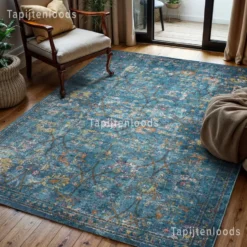 Picasso Sarough Vintage Vloerkleed Blauw - 200x290 CM