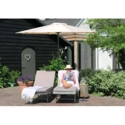 PimXL Luxe 8-ribs Parasol - Ø300cm - Ecru