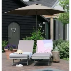 PimXL Luxe 6-ribs Parasol - Ø300cm - Taupe