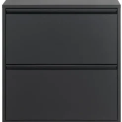 Pippen industrieel schoenenkast 2 vakken zwart metaal - 22,5x75x77,5 cm