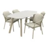 Pisa/Taste Manolo Deens ovale 4-persoons tuinset 180x95 cm. - Latte