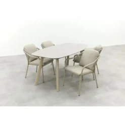 Pisa/Taste Manolo Deens ovale 4-persoons tuinset 180x95 cm. - Latte