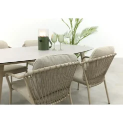 Pisa/Taste Manolo Deens ovale 4-persoons tuinset 180x95 cm. - Latte