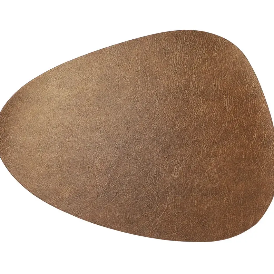 Placemats lederlook - 1x - 39x30 cm - koper - onderleggers