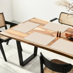 Placemat 6 stuks 45x30 cm Beige - Effen kleur