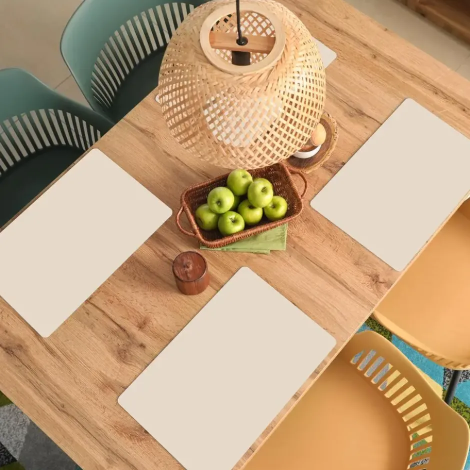 Placemat 6 stuks 45x30 cm Beige - Effen kleur