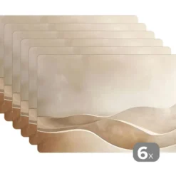 Placemat 6 stuks 45x30 cm Beige - Natuur - Abstract - Modern
