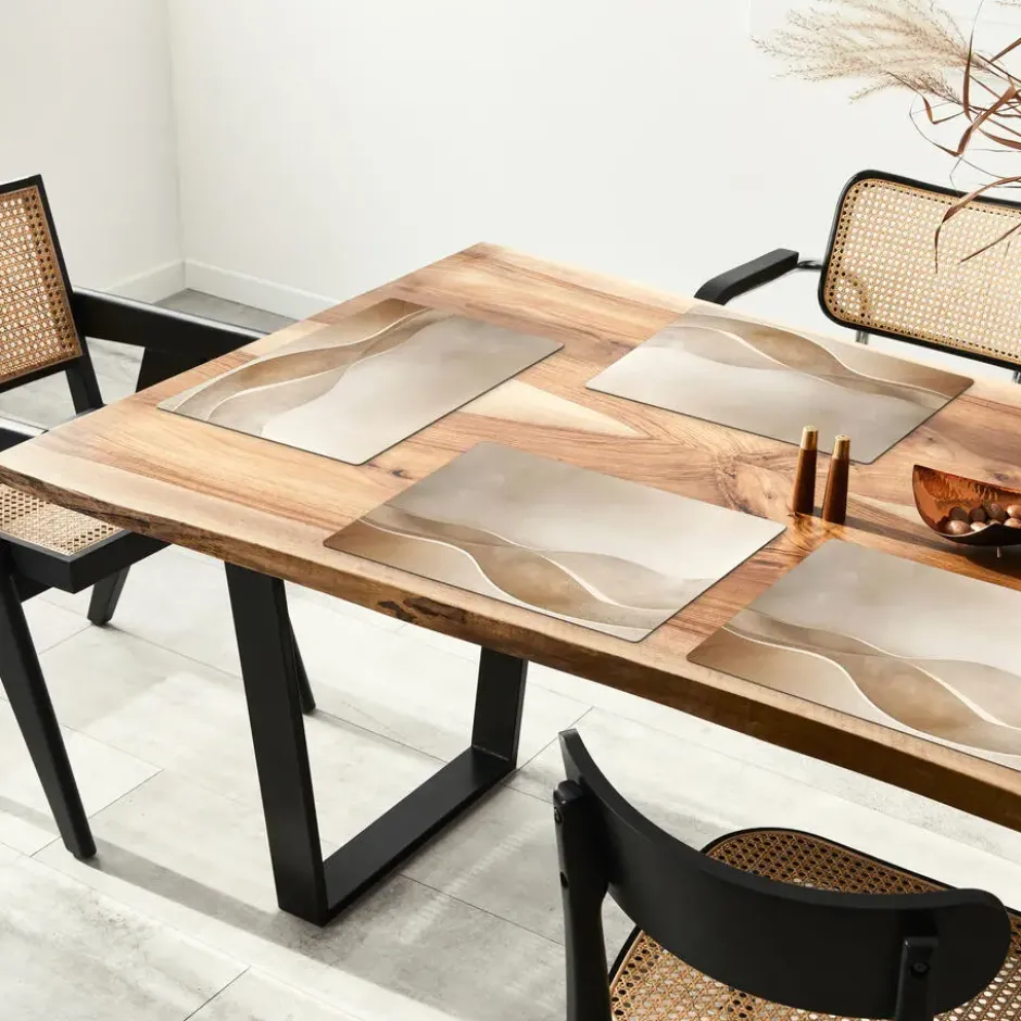 Placemat 6 stuks 45x30 cm Beige - Natuur - Abstract - Modern