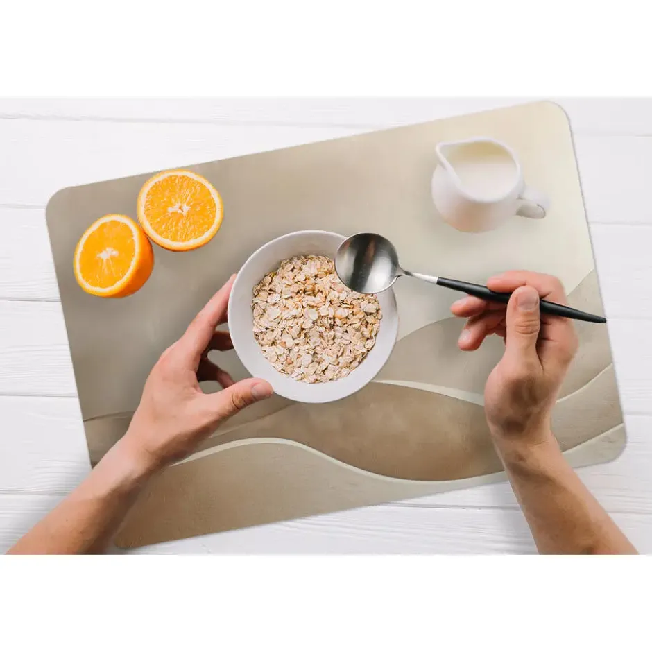 Placemat 6 stuks 45x30 cm Beige - Natuur - Abstract - Modern
