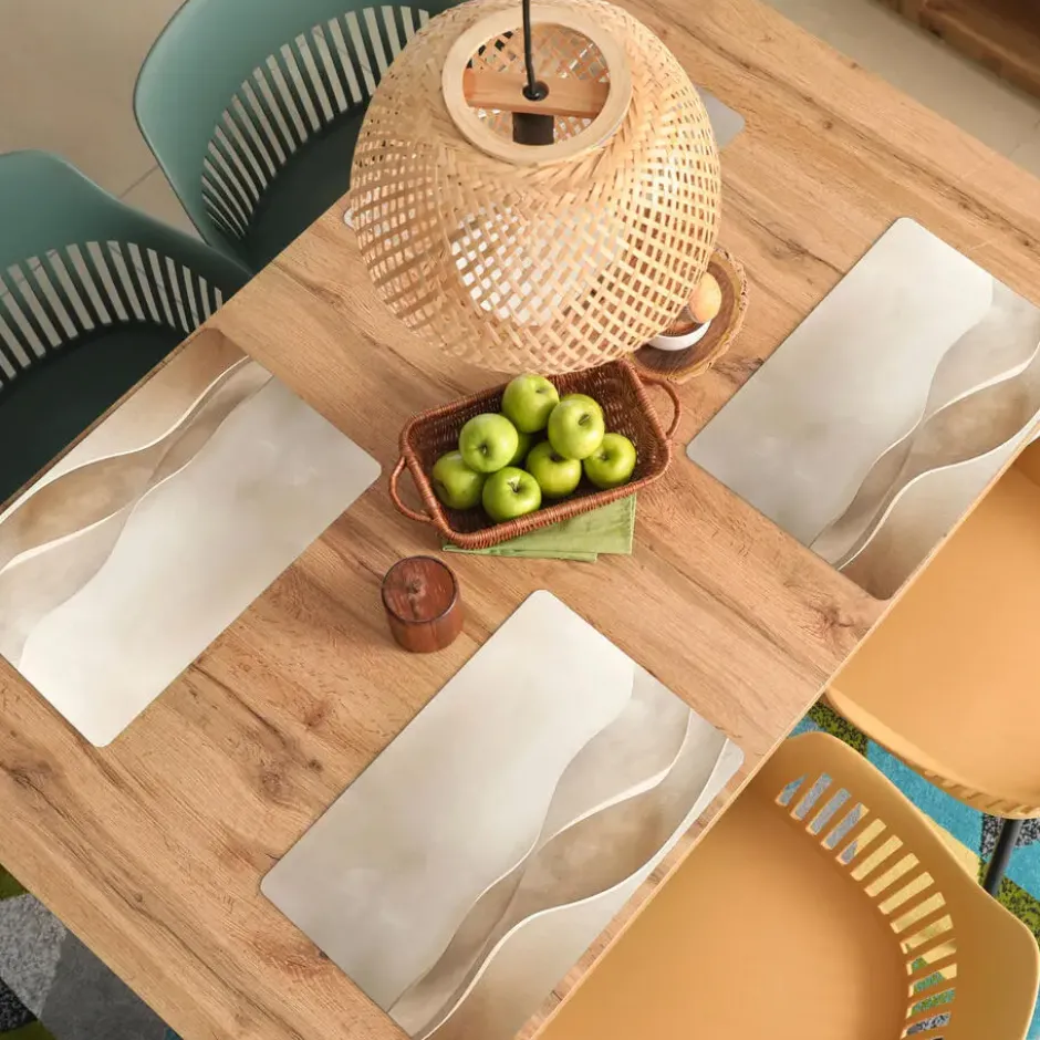 Placemat 6 stuks 45x30 cm Beige - Natuur - Abstract - Modern