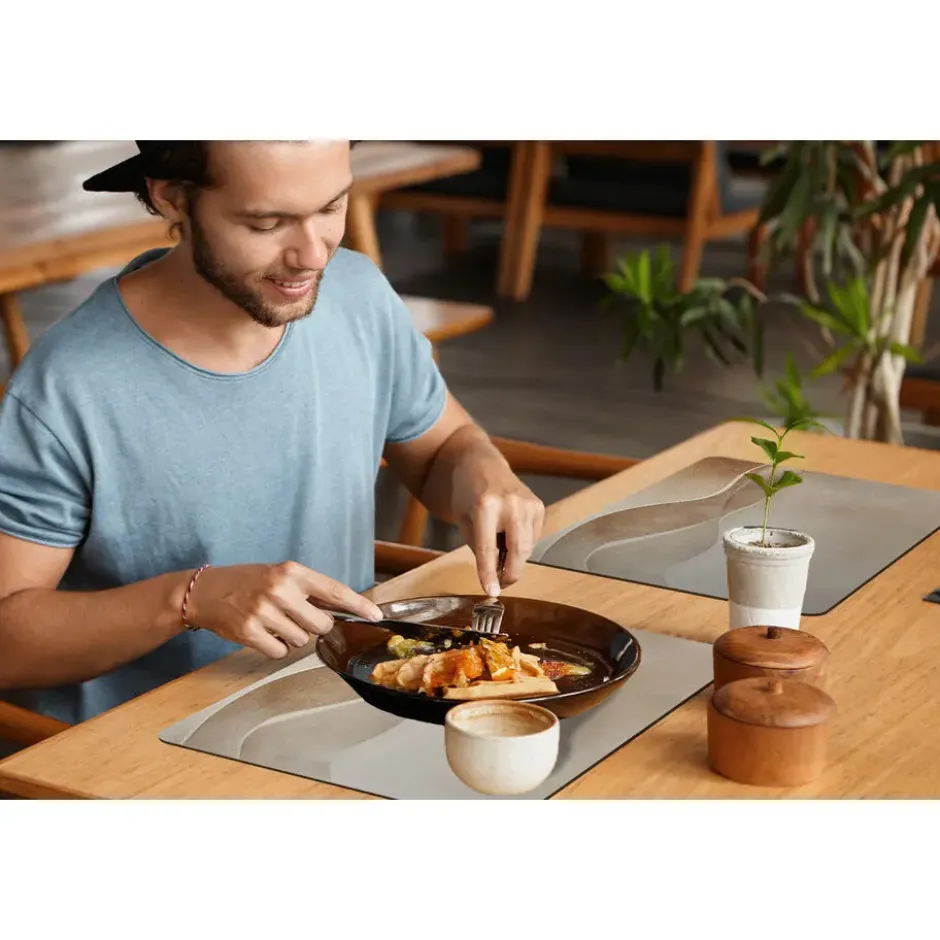 Placemat 6 stuks 45x30 cm Beige - Natuur - Abstract - Modern