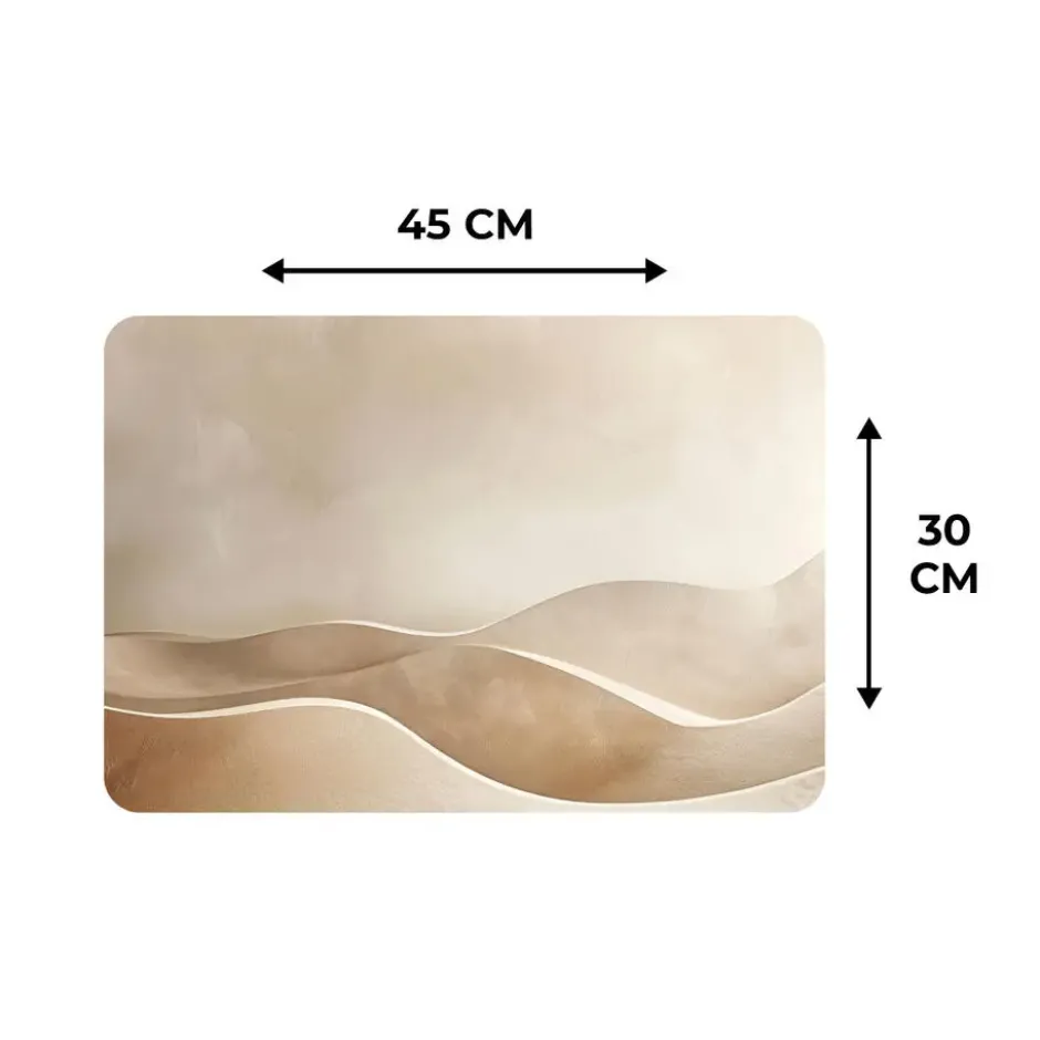 Placemat 6 stuks 45x30 cm Beige - Natuur - Abstract - Modern