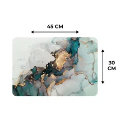 Placemat 6 stuks 45x30 cm Blauw - Marmer - Goud