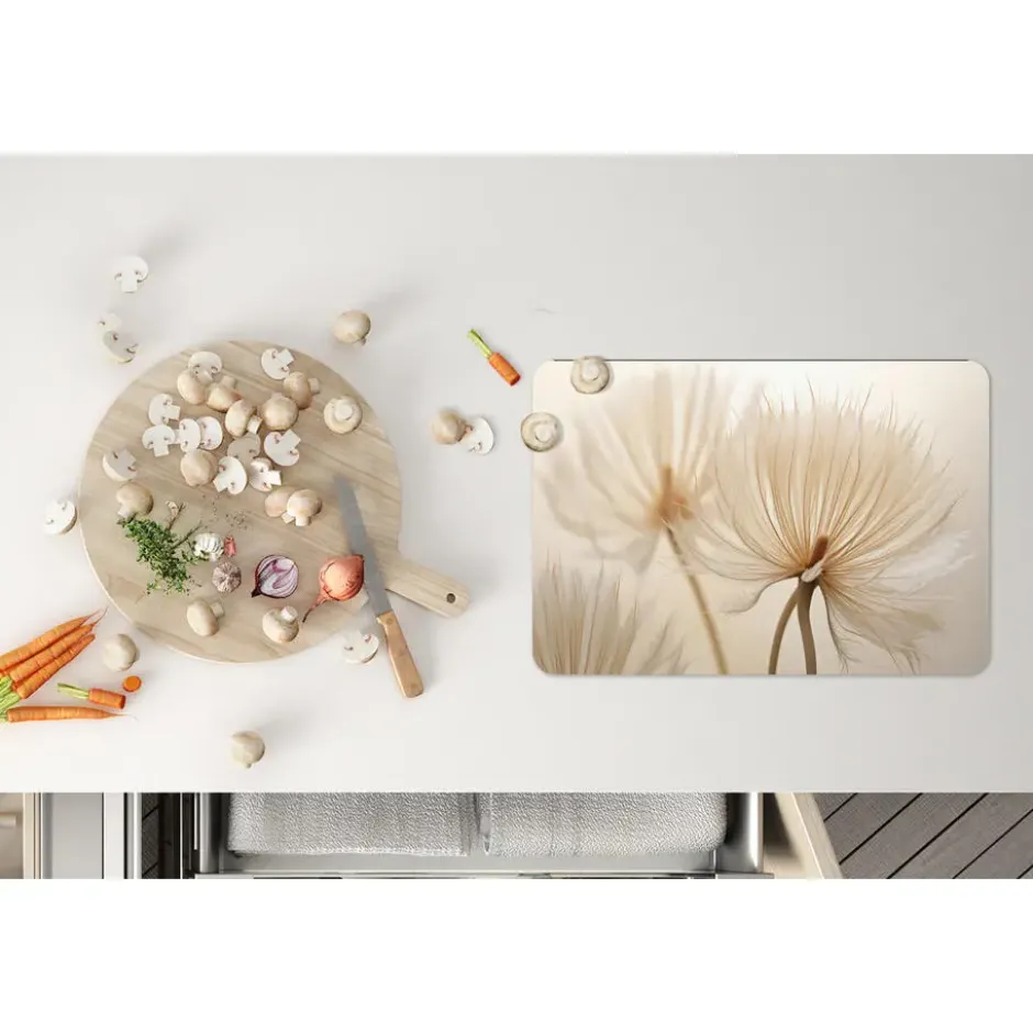 Placemat 6 stuks 45x30 cm Bloemen - Beige - Natuur