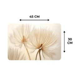 Placemat 6 stuks 45x30 cm Bloemen - Beige - Natuur