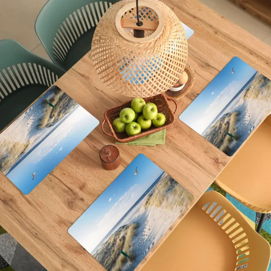Placemat 6 stuks 45x30 cm Duin - Meeuw - Strand - Zee - Zon
