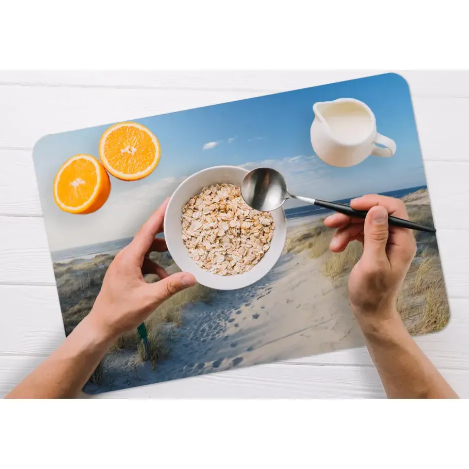 Placemat 6 stuks 45x30 cm Duin - Meeuw - Strand - Zee - Zon