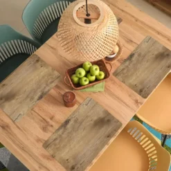 Placemat 6 stuks 45x30 cm Hout - Bruin - Houtlook