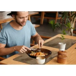 Placemat 6 stuks 45x30 cm Hout - Bruin - Houtlook