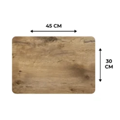 Placemat 6 stuks 45x30 cm Hout - Bruin - Houtlook
