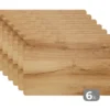 Placemat 6 stuks 45x30 cm Houtlook - Bruin - Hout