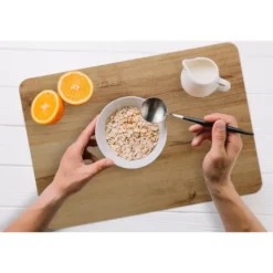 Placemat 6 stuks 45x30 cm Houtlook - Bruin - Hout