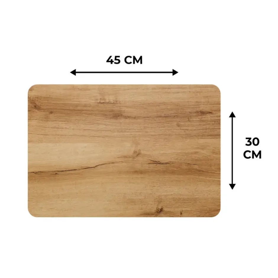 Placemat 6 stuks 45x30 cm Houtlook - Bruin - Hout