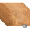 Placemat 6 stuks 45x30 cm Leer - Structuur - Lederlook - Bruin