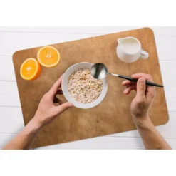 Placemat 6 stuks 45x30 cm Leer - Structuur - Lederlook - Bruin