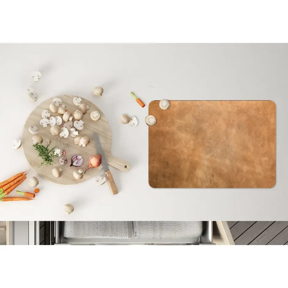 Placemat 6 stuks 45x30 cm Leer - Structuur - Lederlook - Bruin