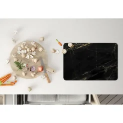 Placemat 6 stuks 45x30 cm Marmer look - Luxe - Zwart - Goud