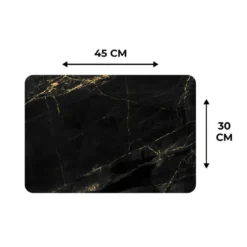 Placemat 6 stuks 45x30 cm Marmer look - Luxe - Zwart - Goud