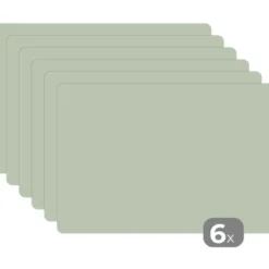Placemat 6 stuks 45x30 cm Mintgroen - Effen kleur