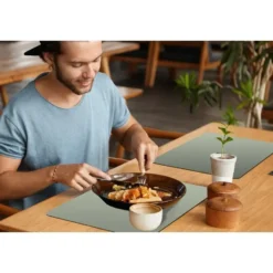 Placemat 6 stuks 45x30 cm Mintgroen - Effen kleur