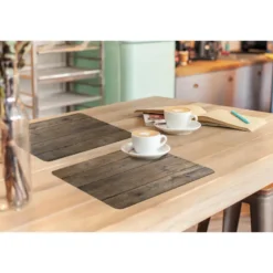 Placemat 6 stuks 45x30 cm Planken van hout met een bijzondere structuur
