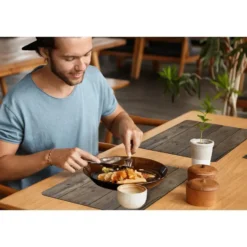 Placemat 6 stuks 45x30 cm Planken van hout met een bijzondere structuur